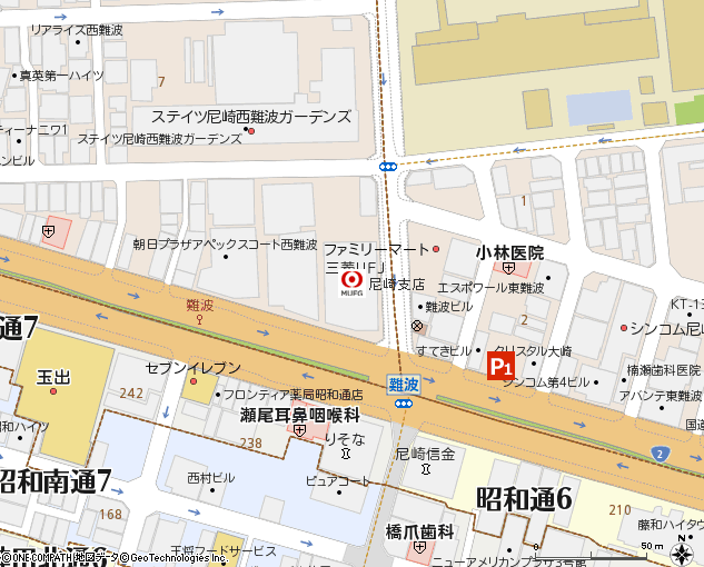 尼崎支店付近の地図